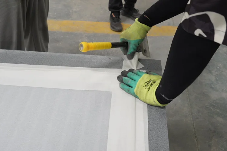 Refrigerated body panels being prepared for assembly